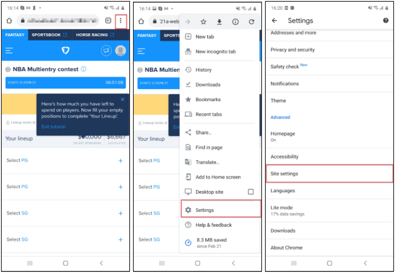 How do I share location data on Android Chrome browser?