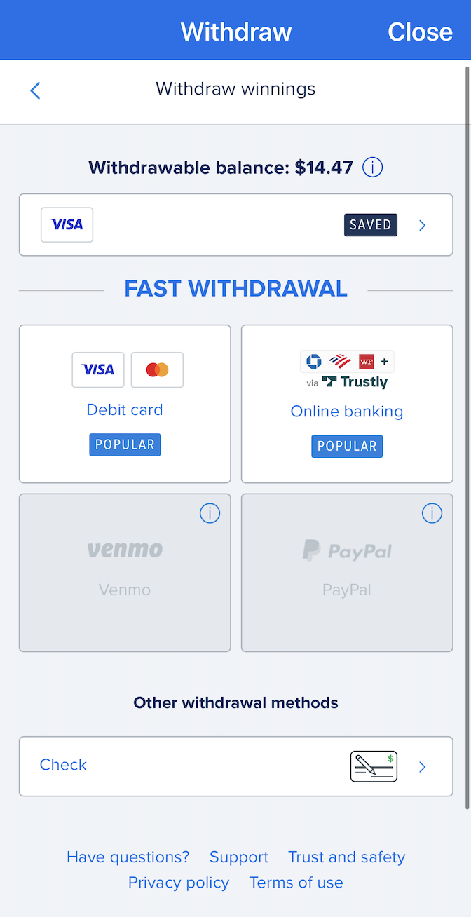 Secure Withdrawal Process