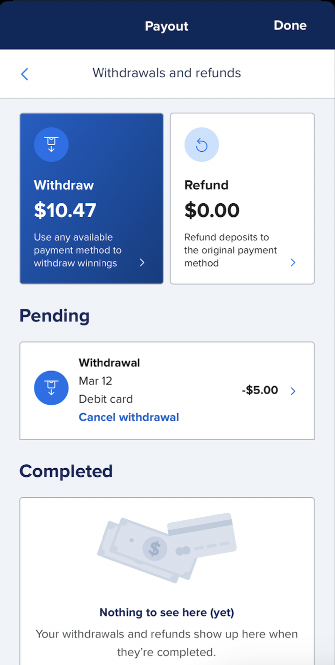 Withdraw with FanDuel