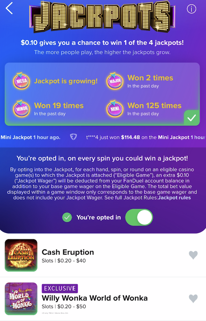 FanDuel Casino Jackpots