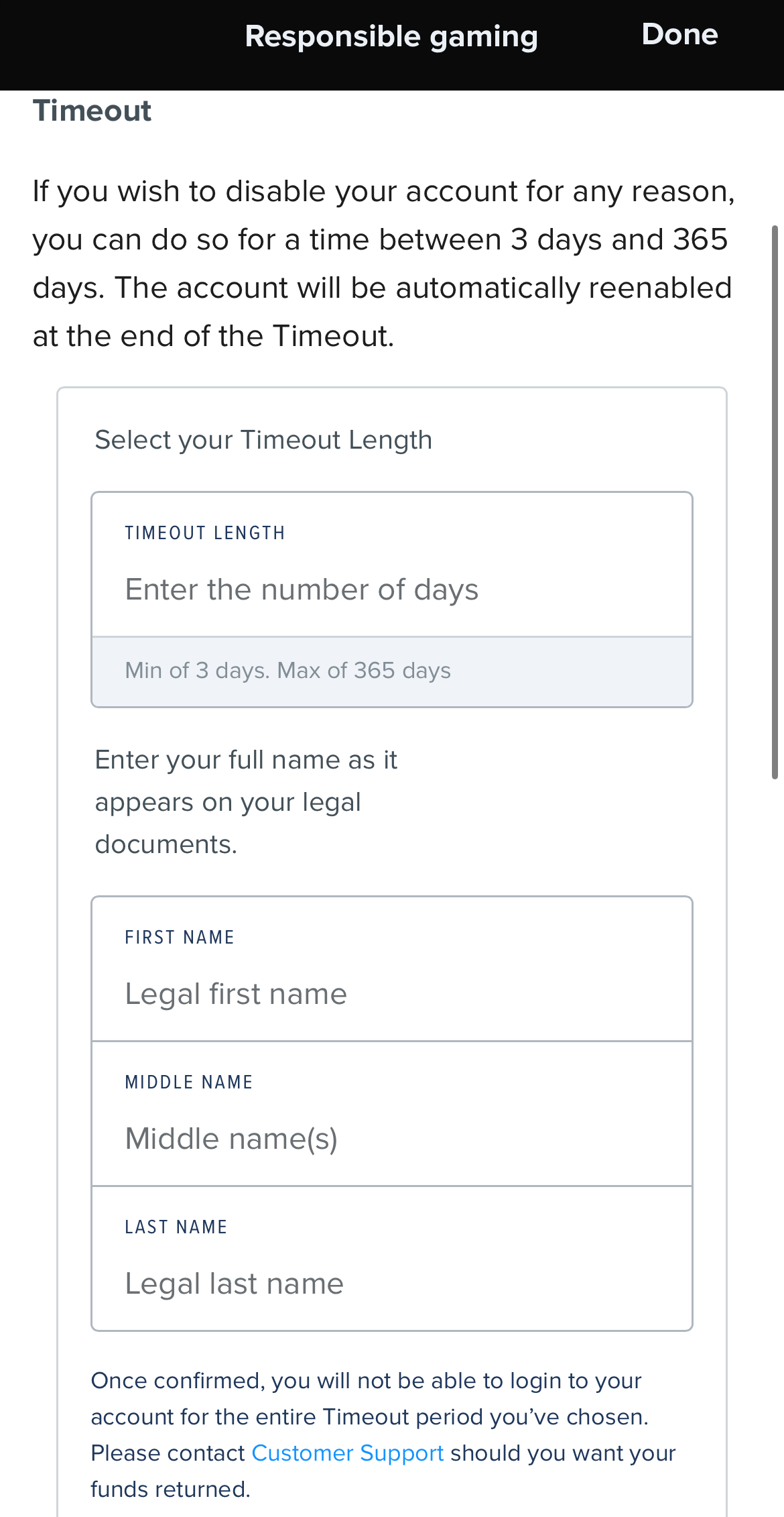 How can I take a Timeout from my FanDuel account?